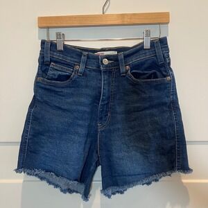 Signature Levi Strauss & Co.‎ Heritage High Rise Denim Shorts Frayed Hem cutoff